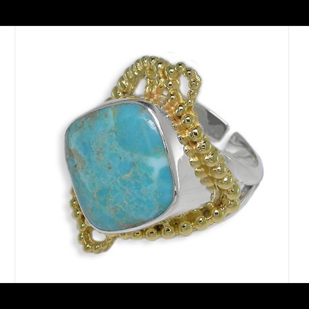 SAJEN-Sterling Turquoise with Vermeil Ring
